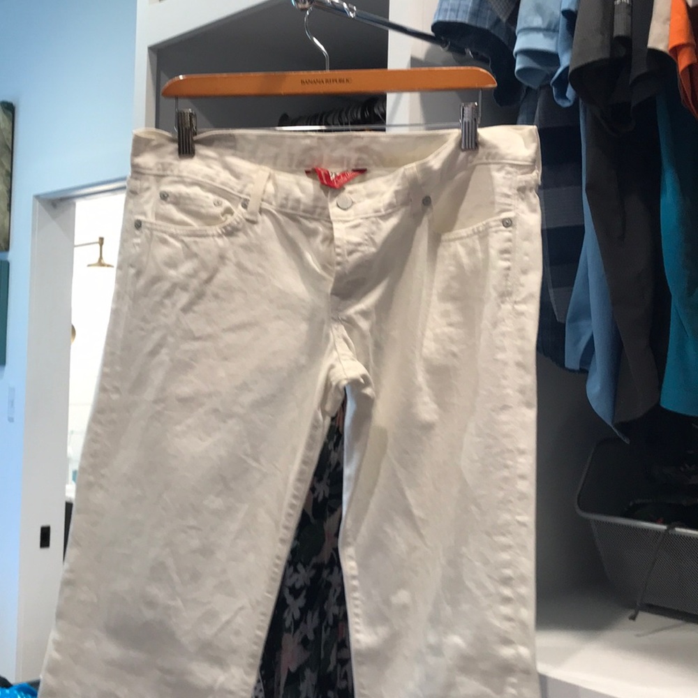 Lucky Brand Low Rise Bootleg White Jeans